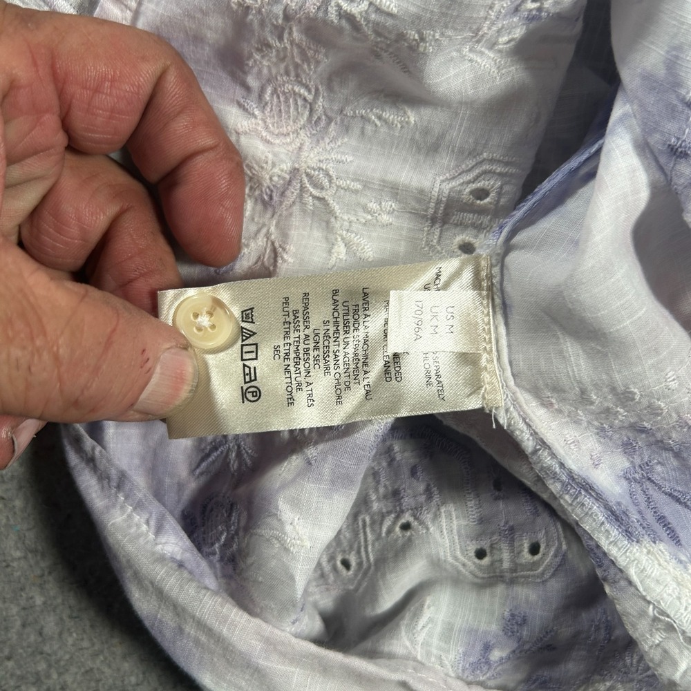 Anthropologie Pilcro Cate Top Womens Medium Boho Eyelet Long Sleeve‎ Tie Dye - Picture 5 of 9